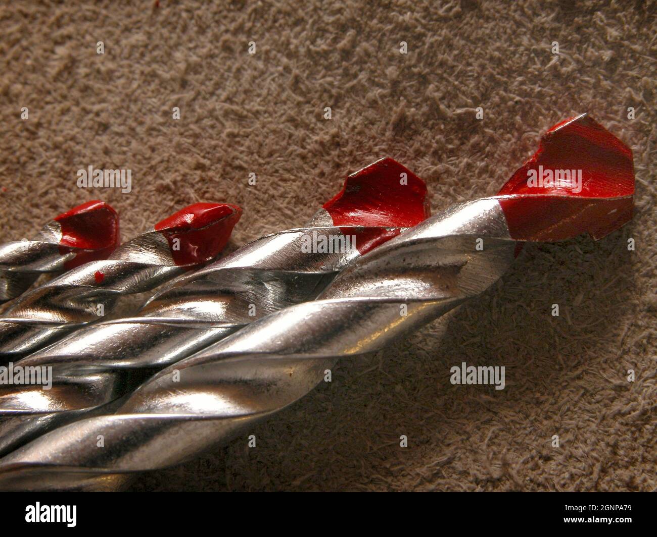 drills with red tipps Stock Photo