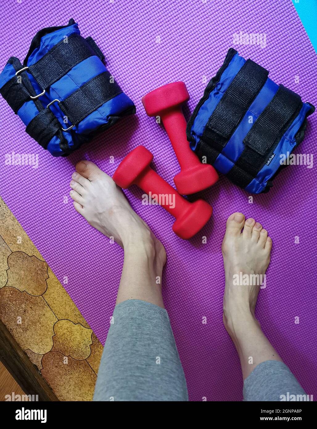 Equipment for exercising the muscles of the arms and legs. Weights