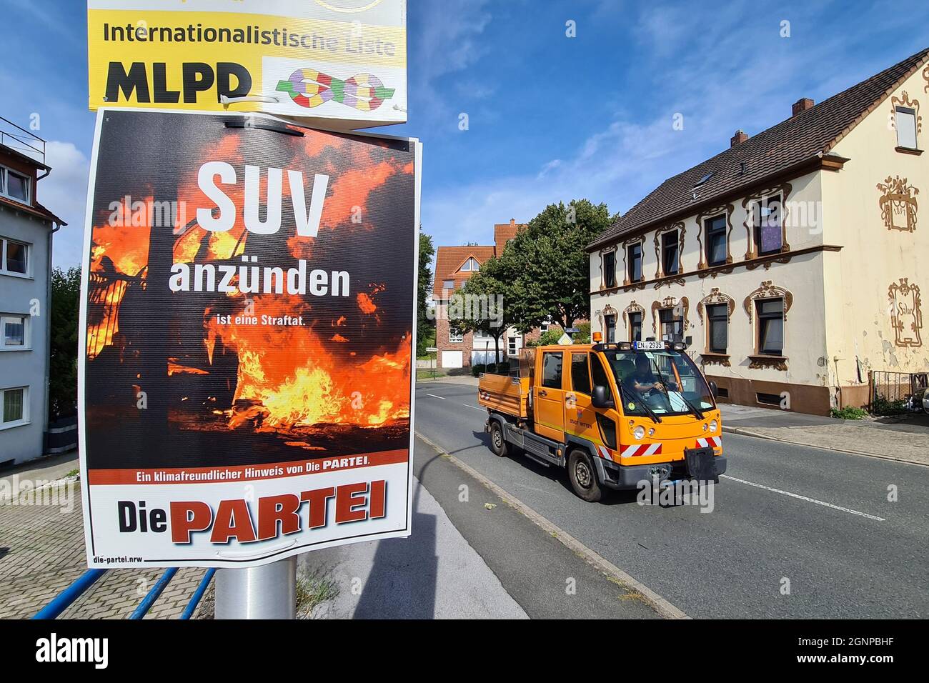 election poster of party Die Partei for federal election 2021, Germany Stock Photo