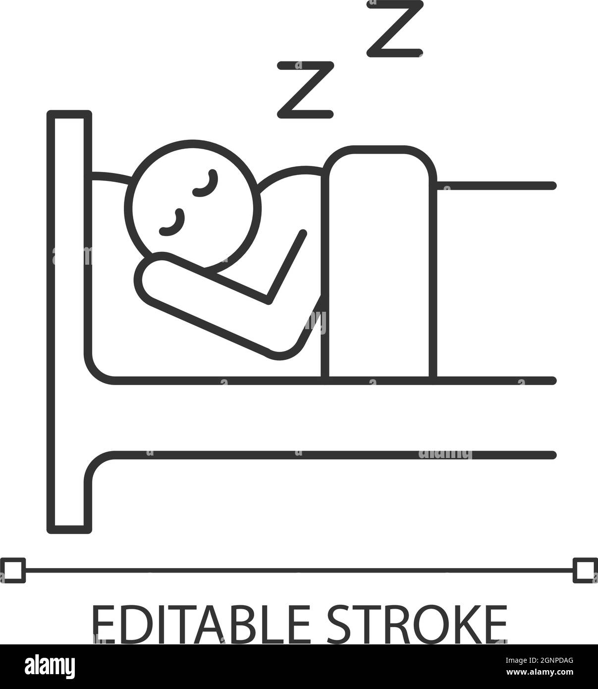 Sleep linear icon Stock Vector