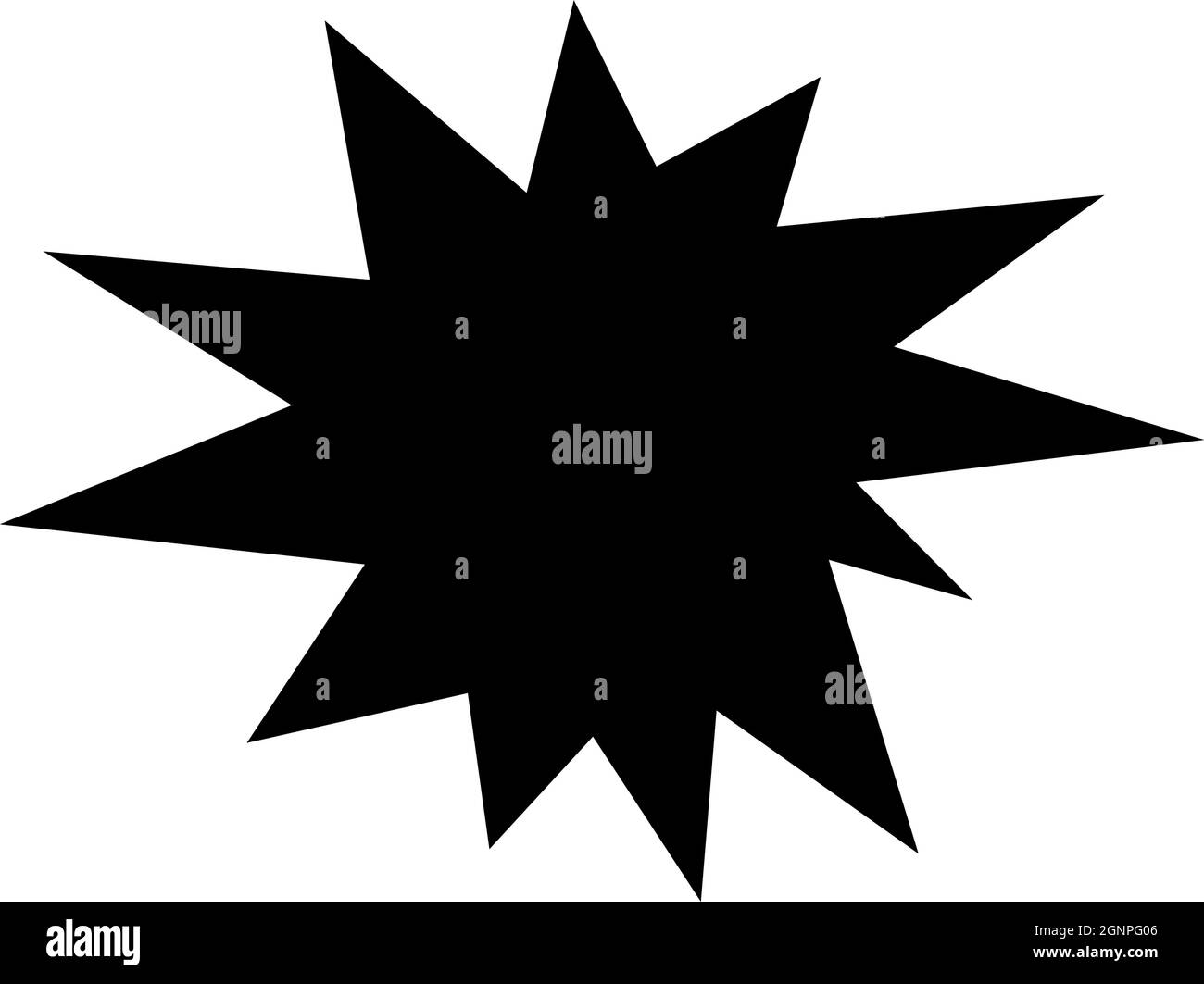 Vector illustration of black silhouette of explosion collision Stock