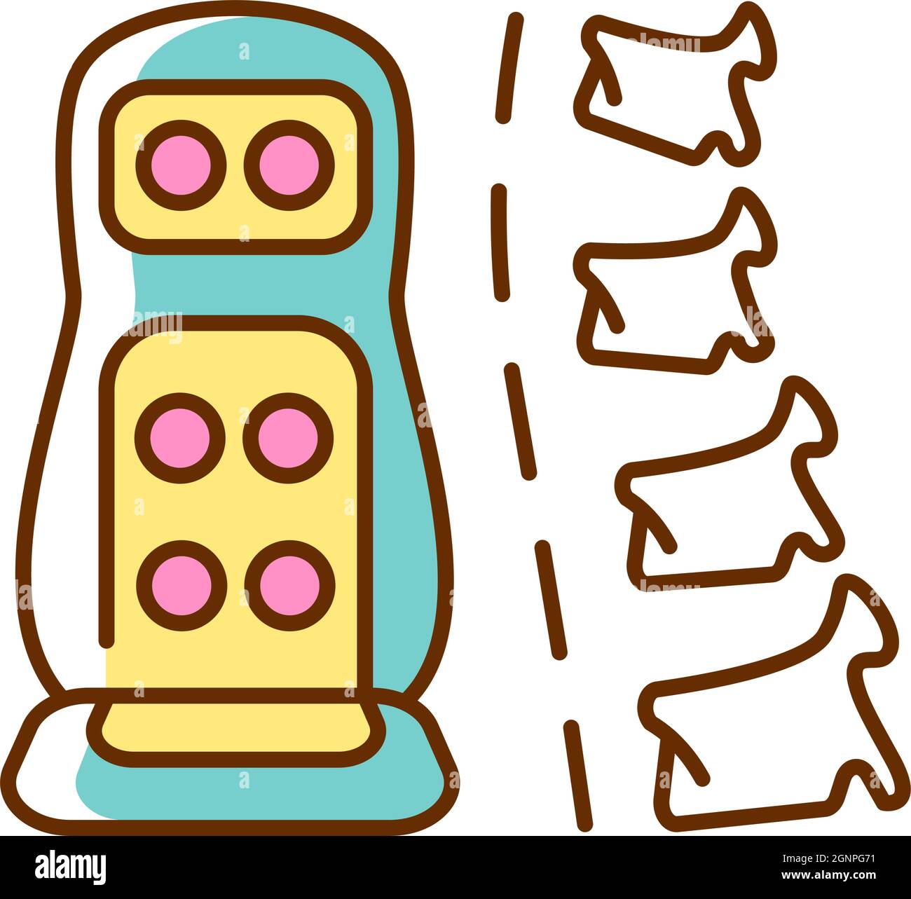 Vibration massage mat RGB color icon Stock Vector