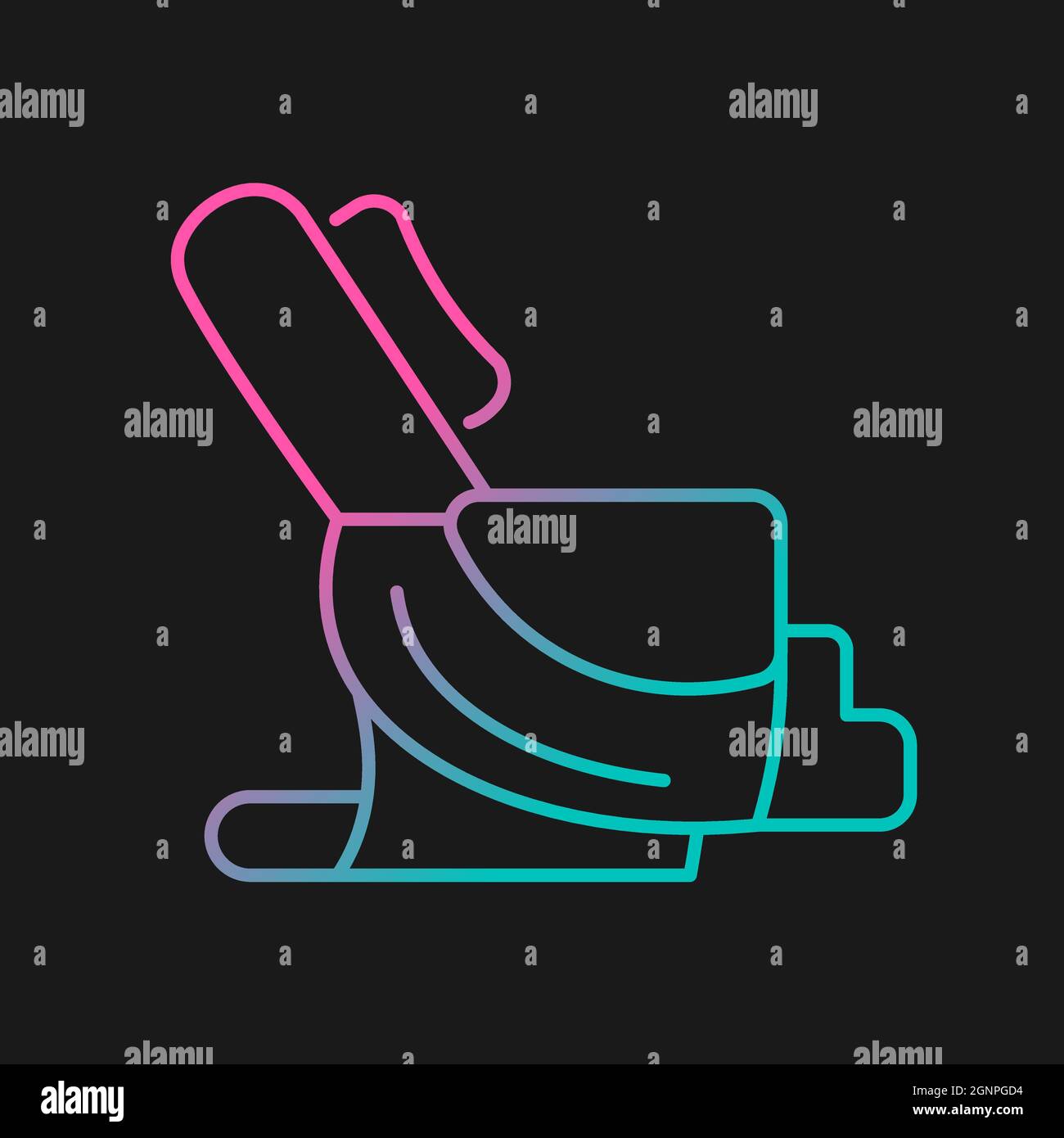 Massage chair gradient vector icon for dark theme Stock Vector