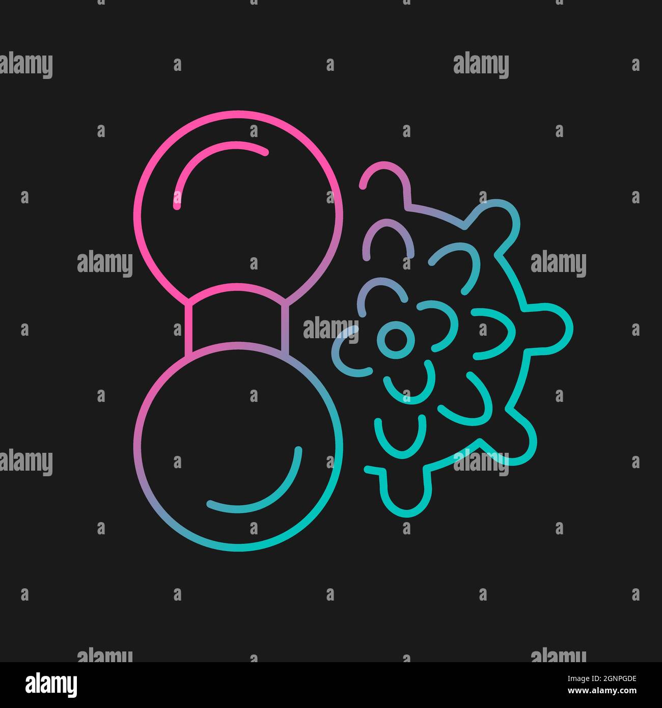 Manual massage balls gradient vector icon for dark theme Stock Vector