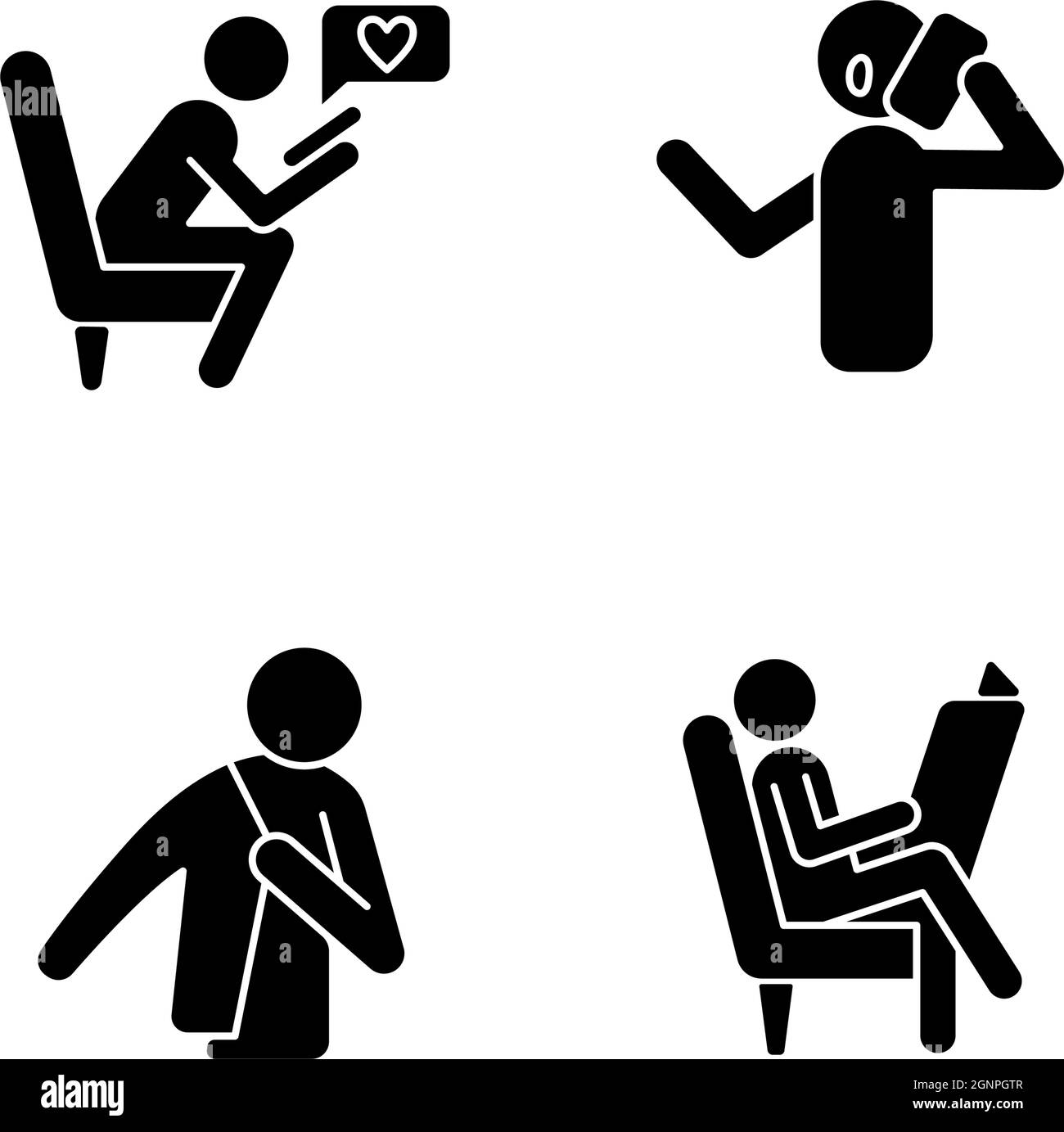 Everyday life black glyph icons set on white space Stock Vector Image ...