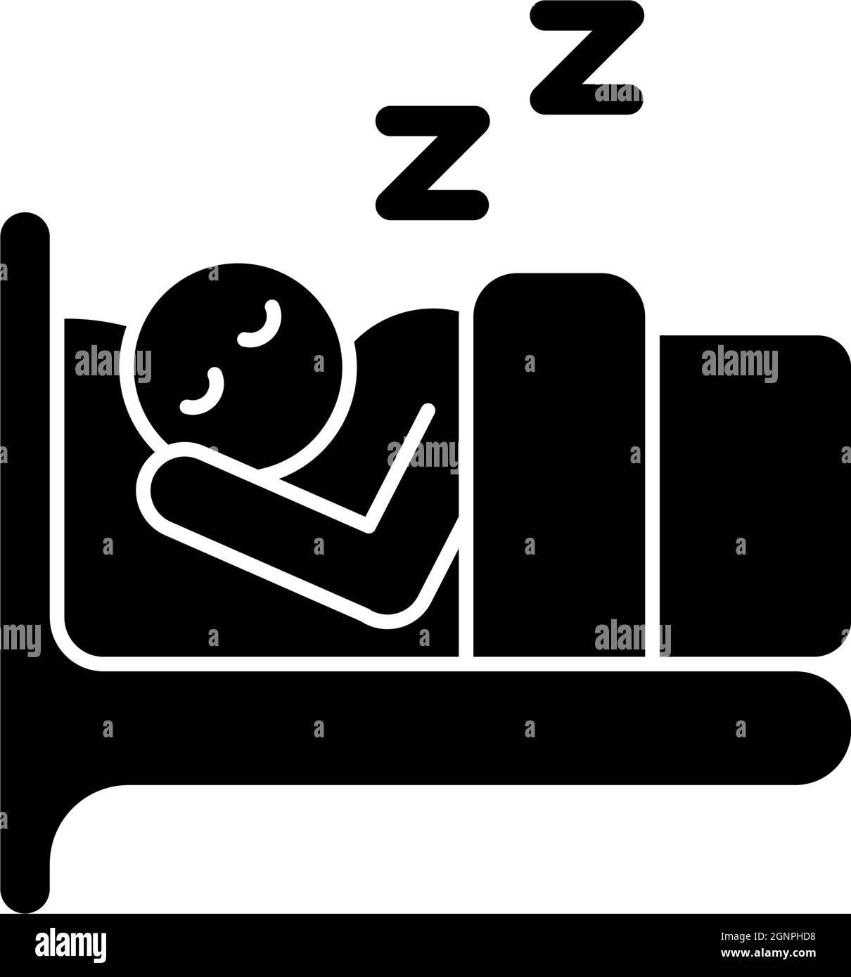 Sleep black glyph icon Stock Vector