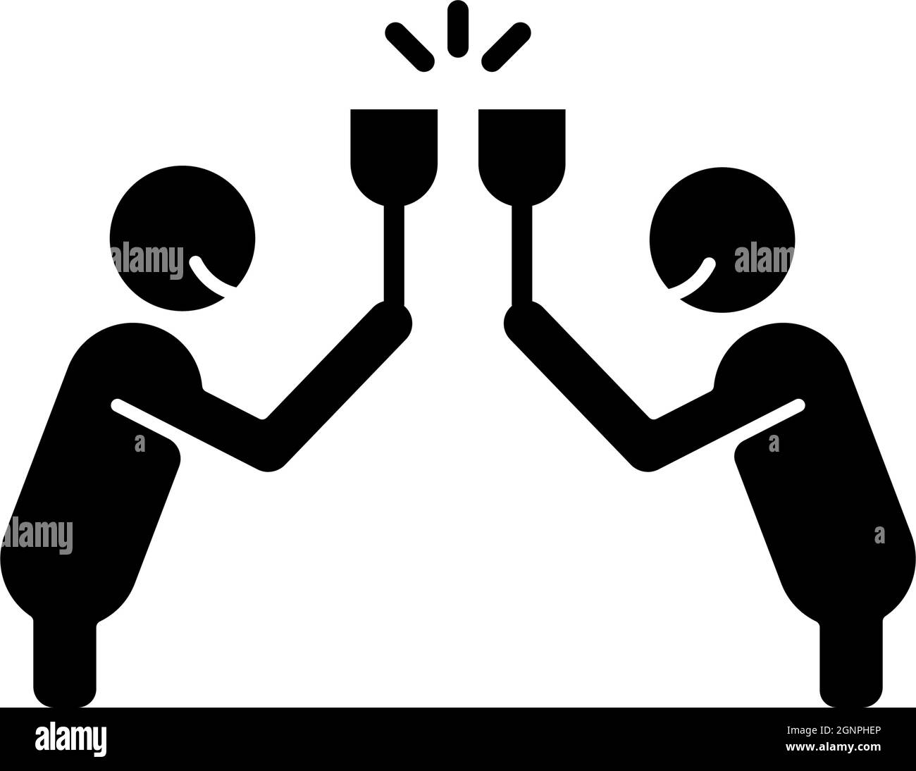 Clink glasses black glyph icon Stock Vector Image & Art Alamy