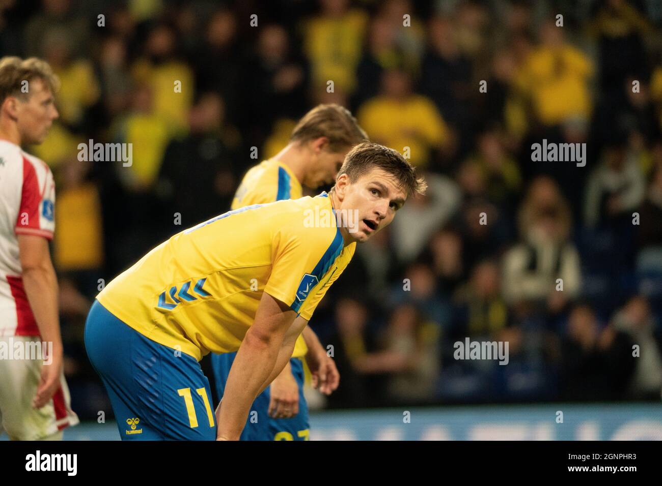 Brondby, Denmark. 26th Sep, 2021. Mikael Uhre (11) of Broendby IF seen during the 3F Superliga match between Broendby IF and Aalborg Boldklub at Brondby Stadion. (Photo Credit: Gonzales Photo/Alamy Live News Stock Photo