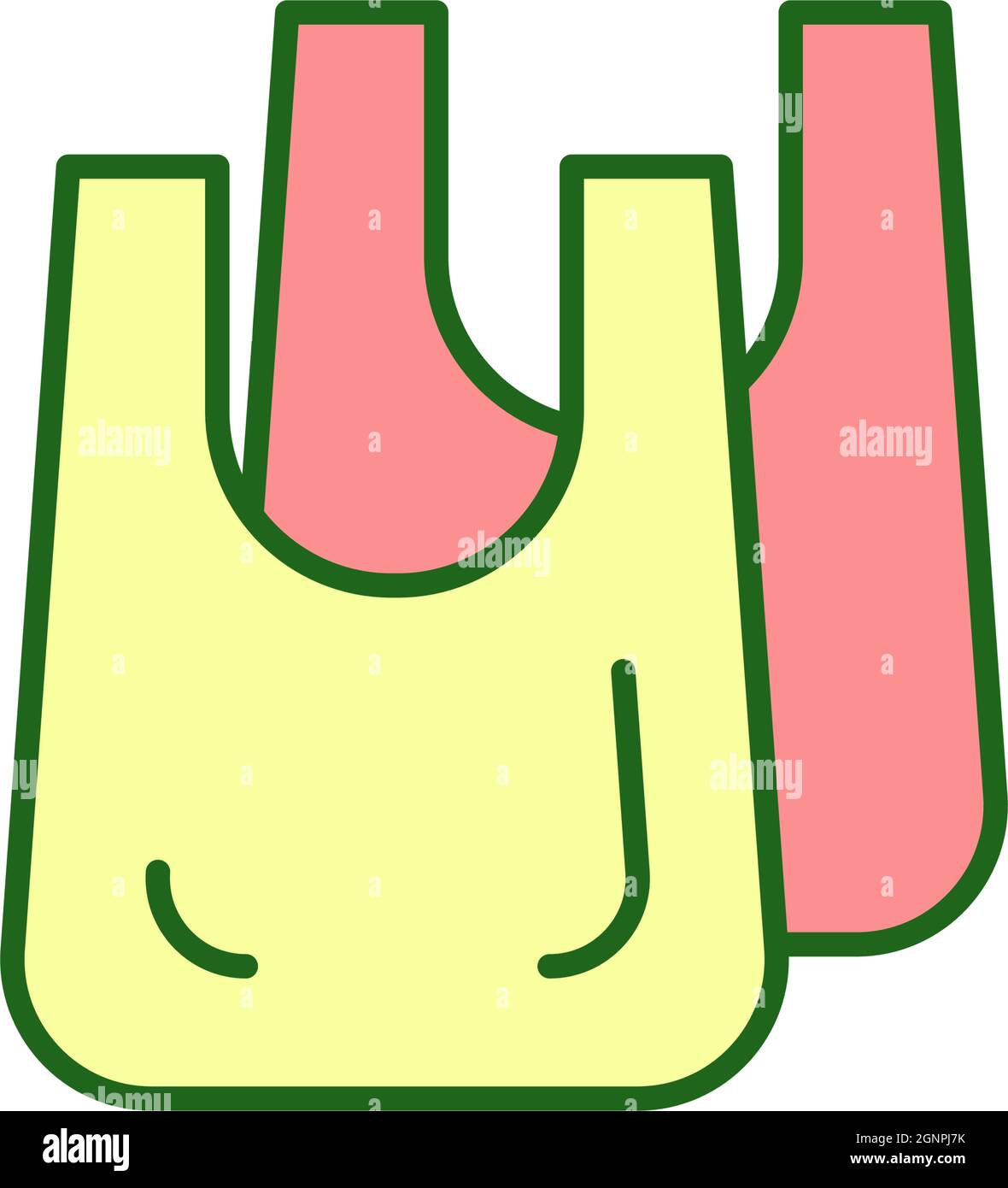 Two plastic bags RGB color icon Stock Vector