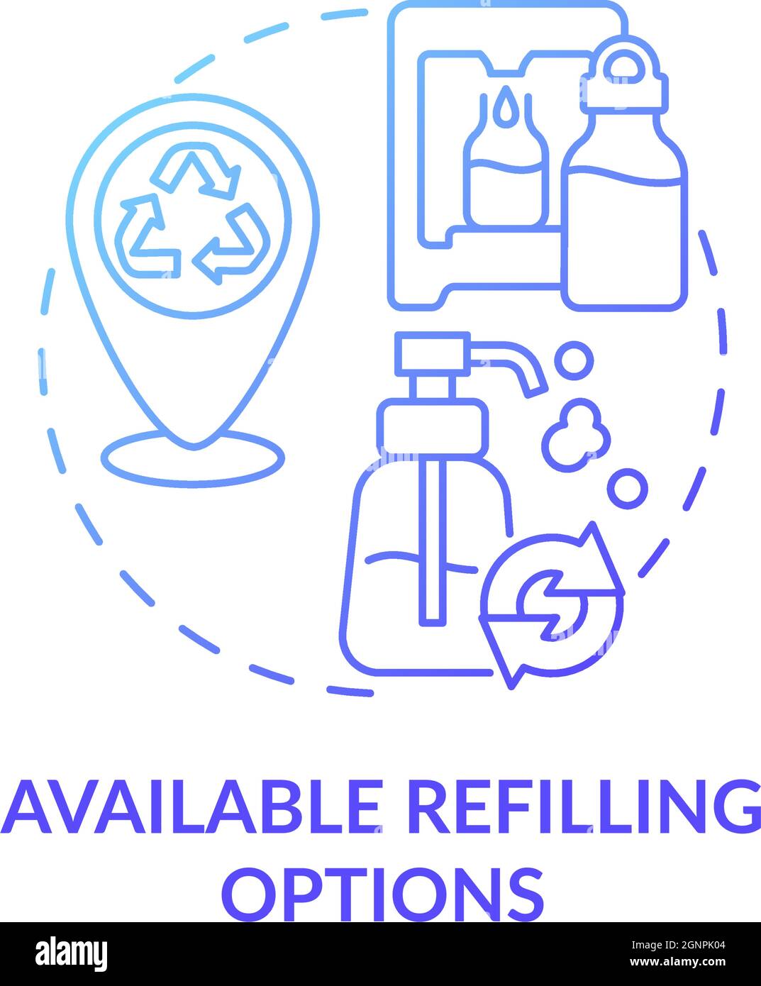 Available refilling options concept icon Stock Vector