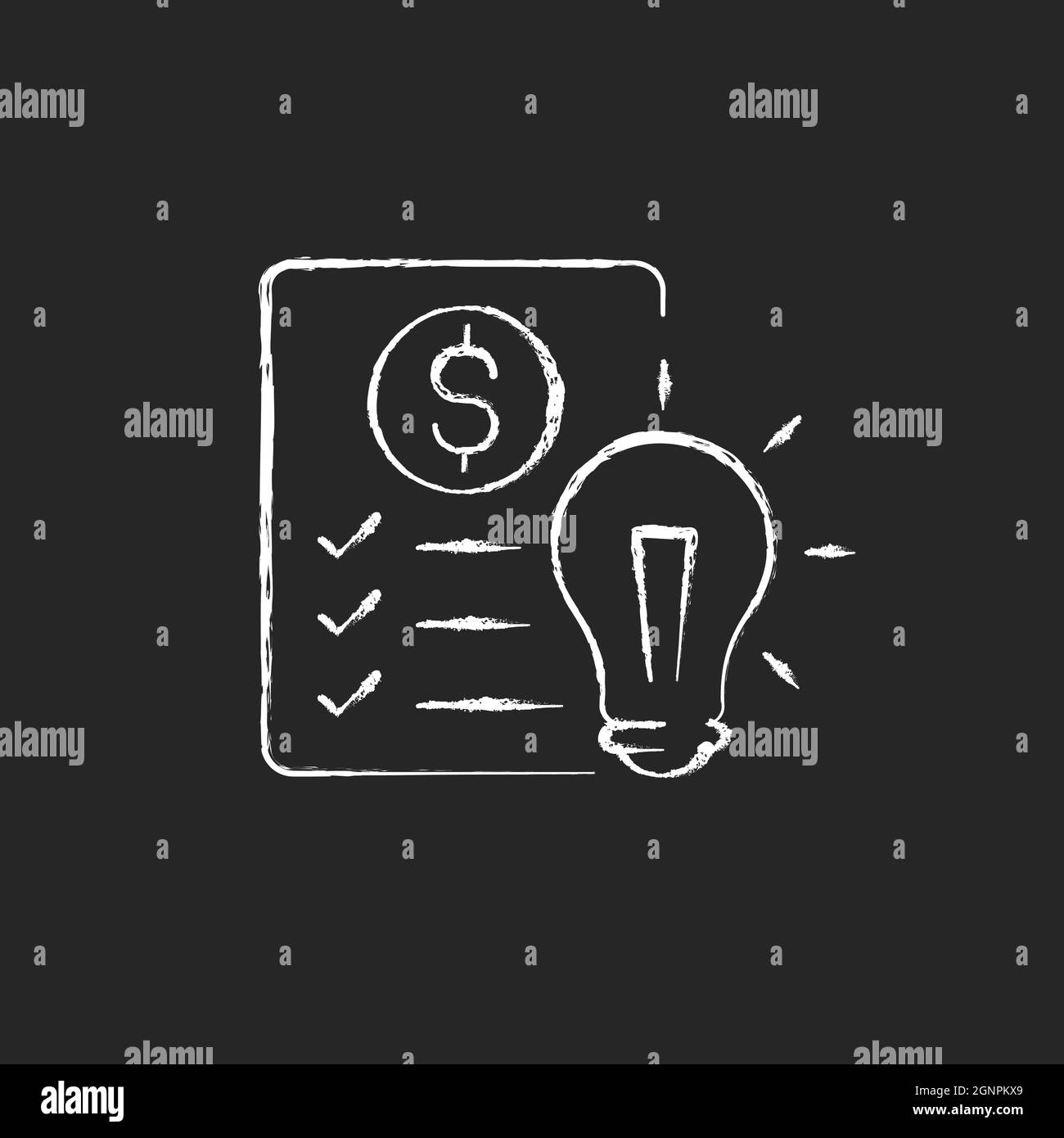 Financial literacy chalk white icon on dark background Stock Vector ...