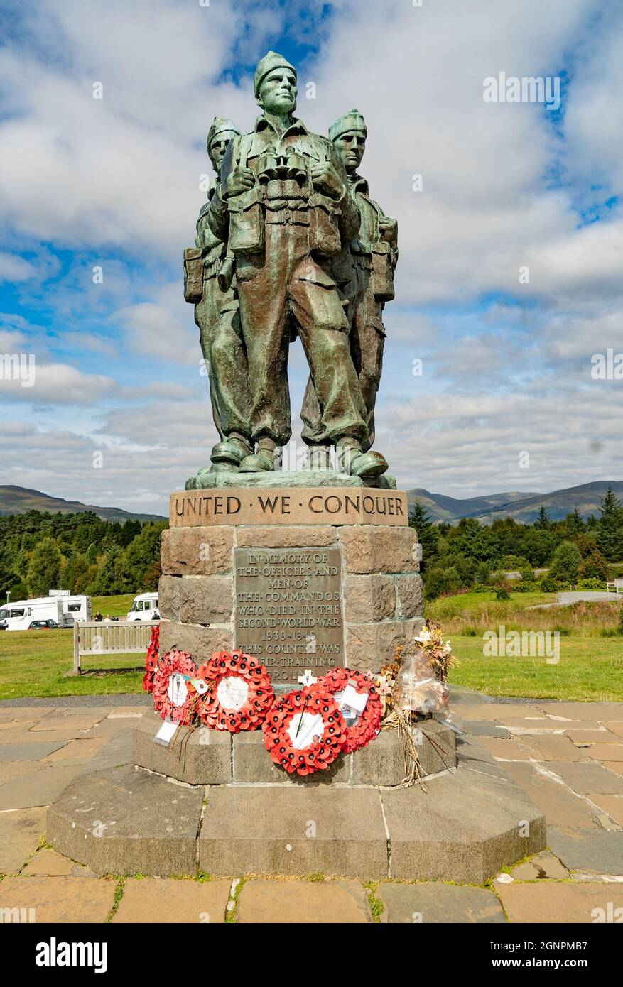 Memorial in Scottish Highlands to the commandos who trained here for world war 2 Stock Photo