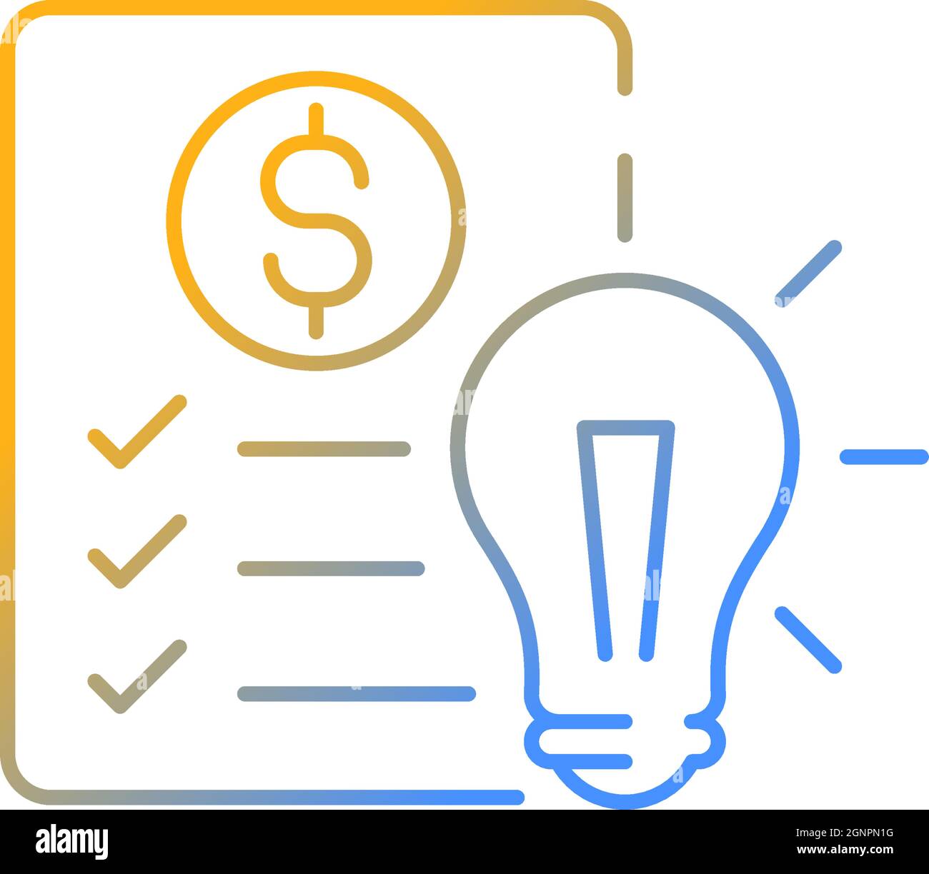 Financial literacy gradient linear vector icon Stock Vector