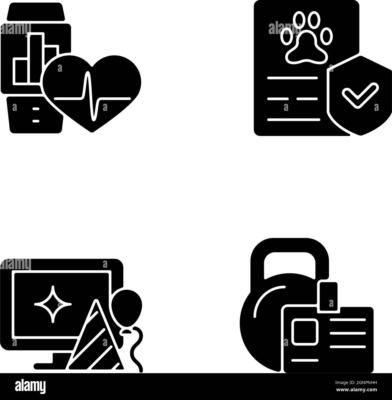 Motivating employees black glyph icons set on white space Stock Vector ...