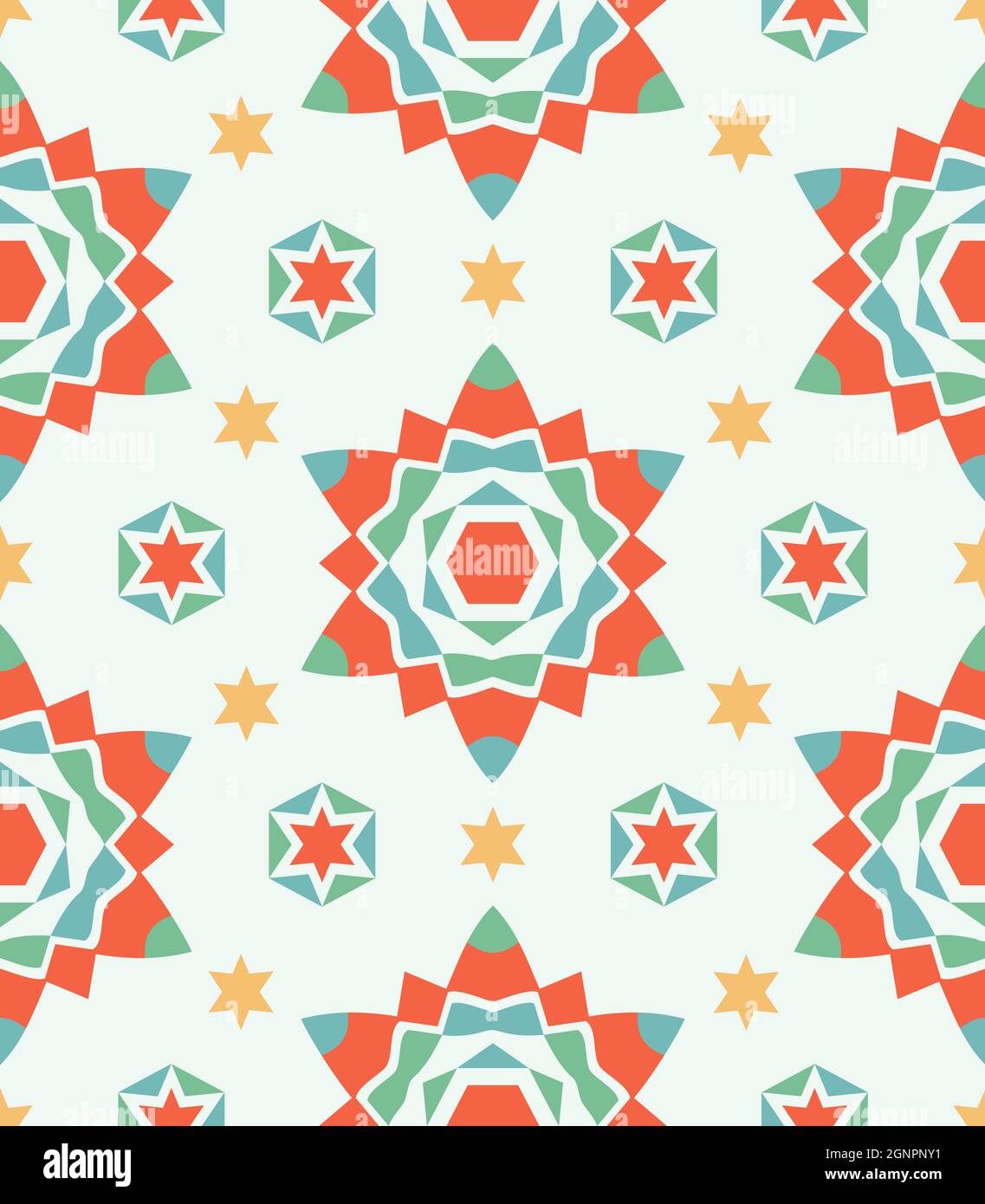 Seamless pattern with Folk Motifs in 5 colors Stock Photo - Alamy