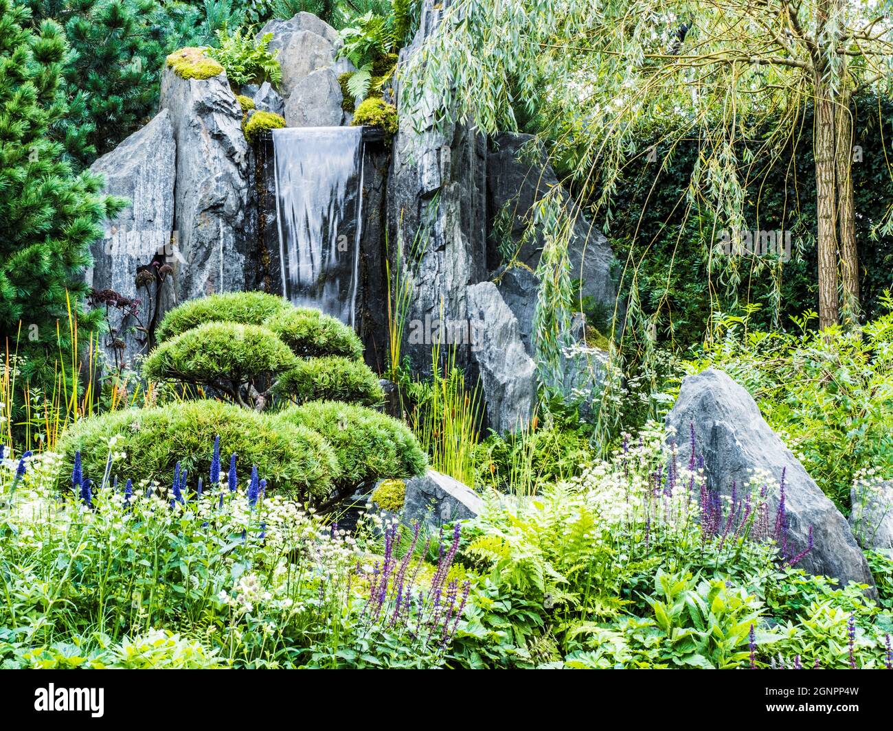 One of the show gardens at the RHS Chelsea Flower Show 2021. Stock Photo