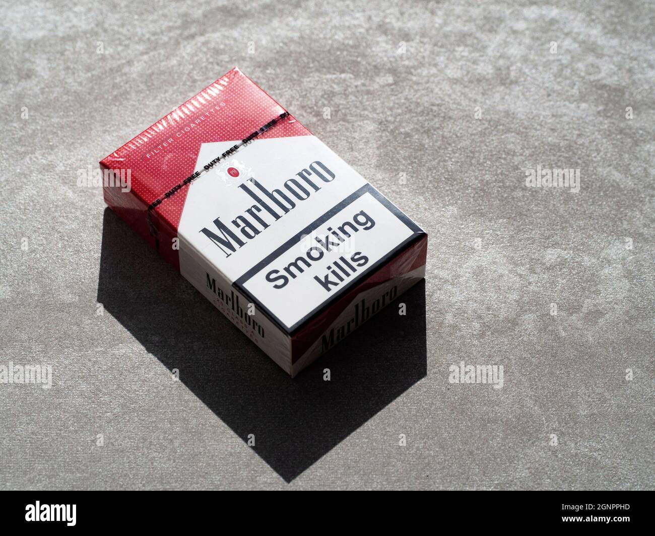 Pack of Marlboro Cigarettes, made by Philip Morris. Marlboro is the
