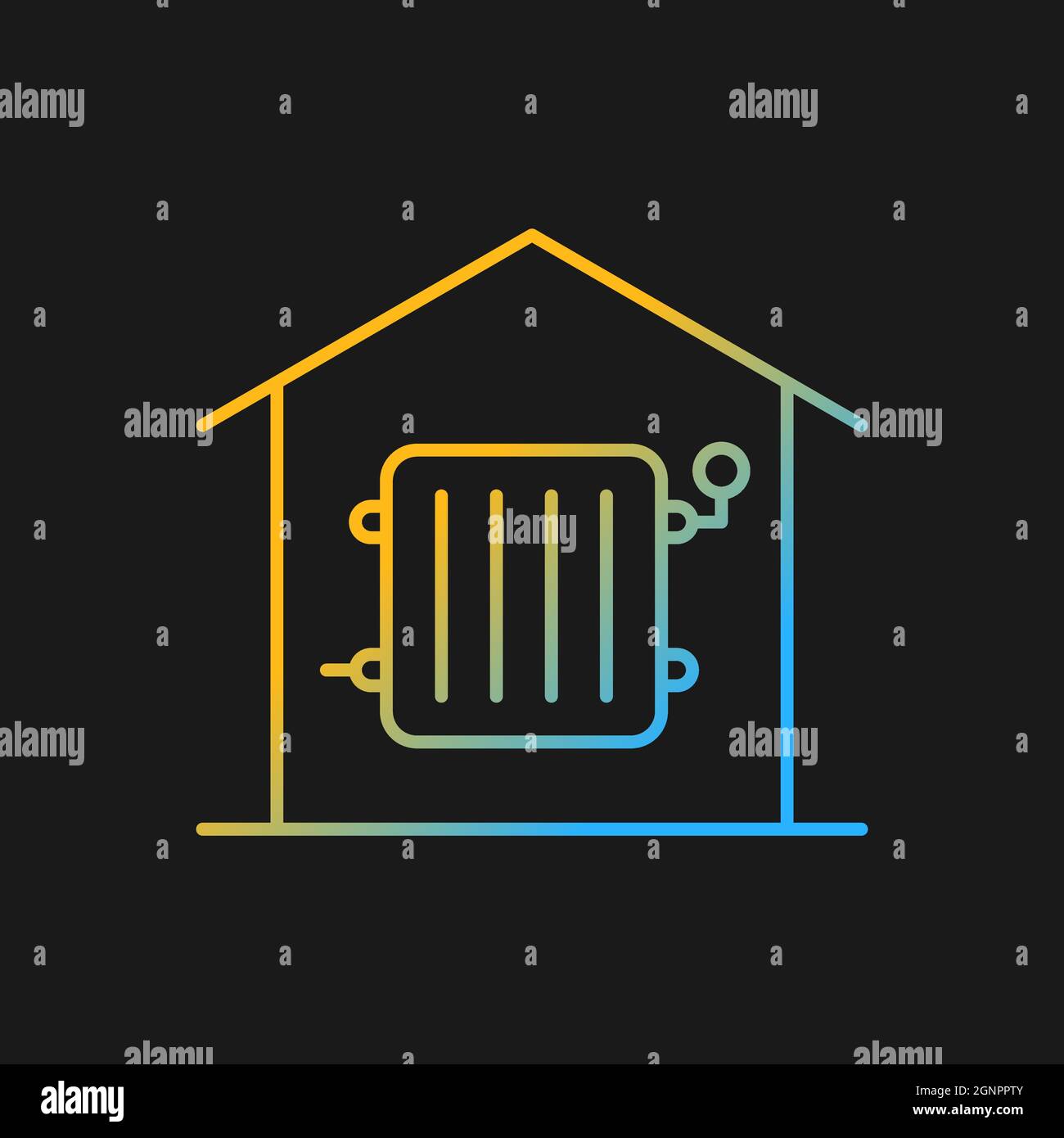 Required heating gradient vector icon for dark theme Stock Vector