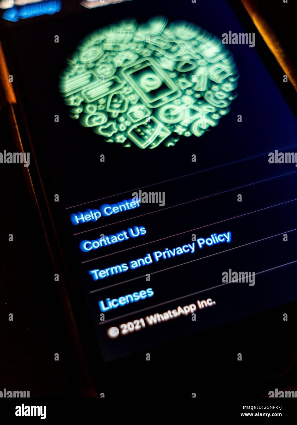 WhatsApp Terms and Privacy Policy Stock Photo