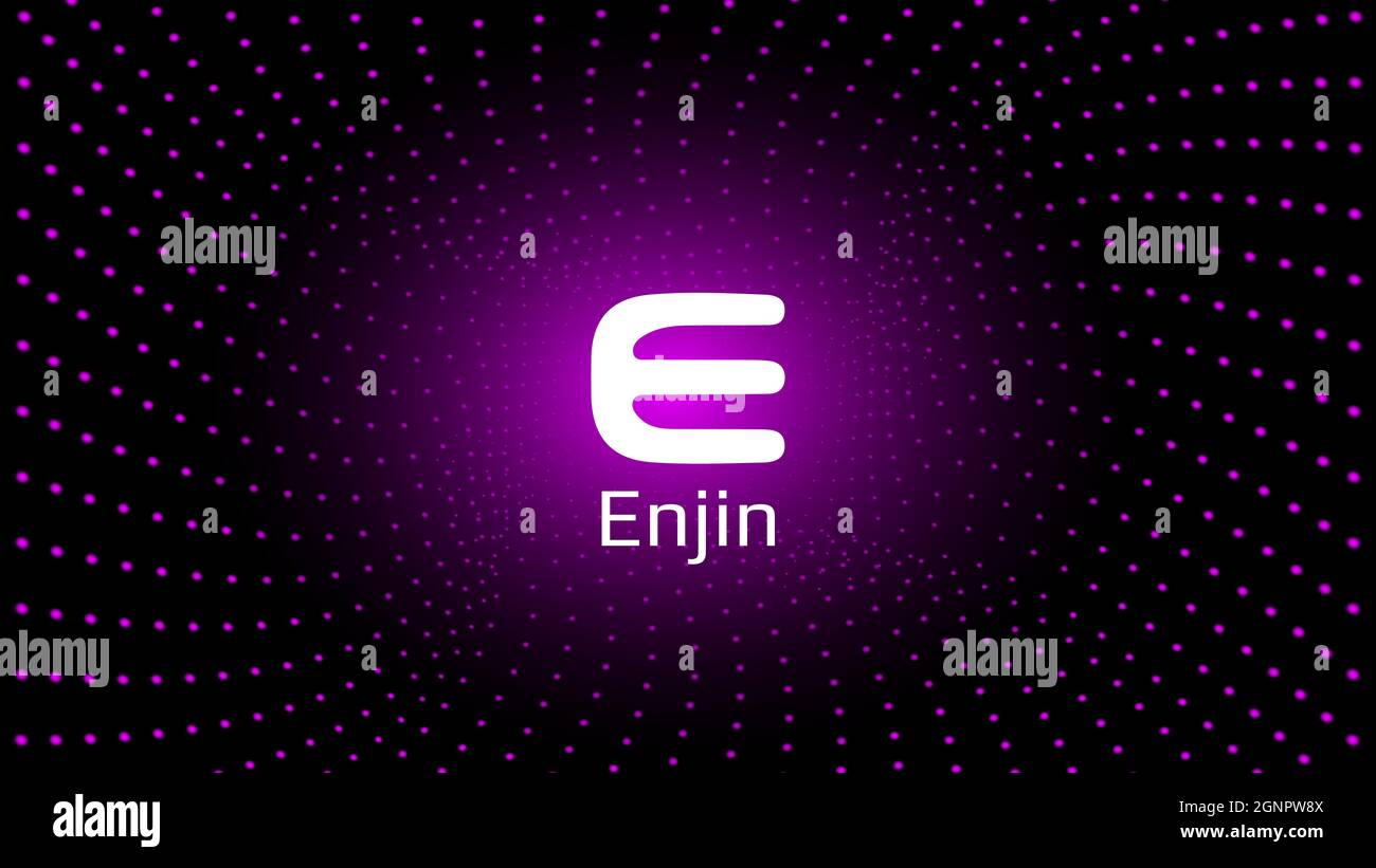 Enjin ENJ token symbol cryptocurrency in the center of spiral of glowing  dots on dark background. Cryptocurrency logo icon for banner or news.  Vector Stock Vector Image & Art - Alamy