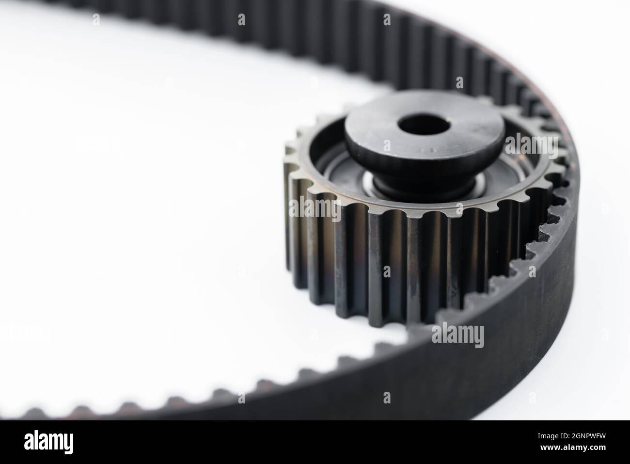 new car timing belt on white isolated background Stock Photo Alamy