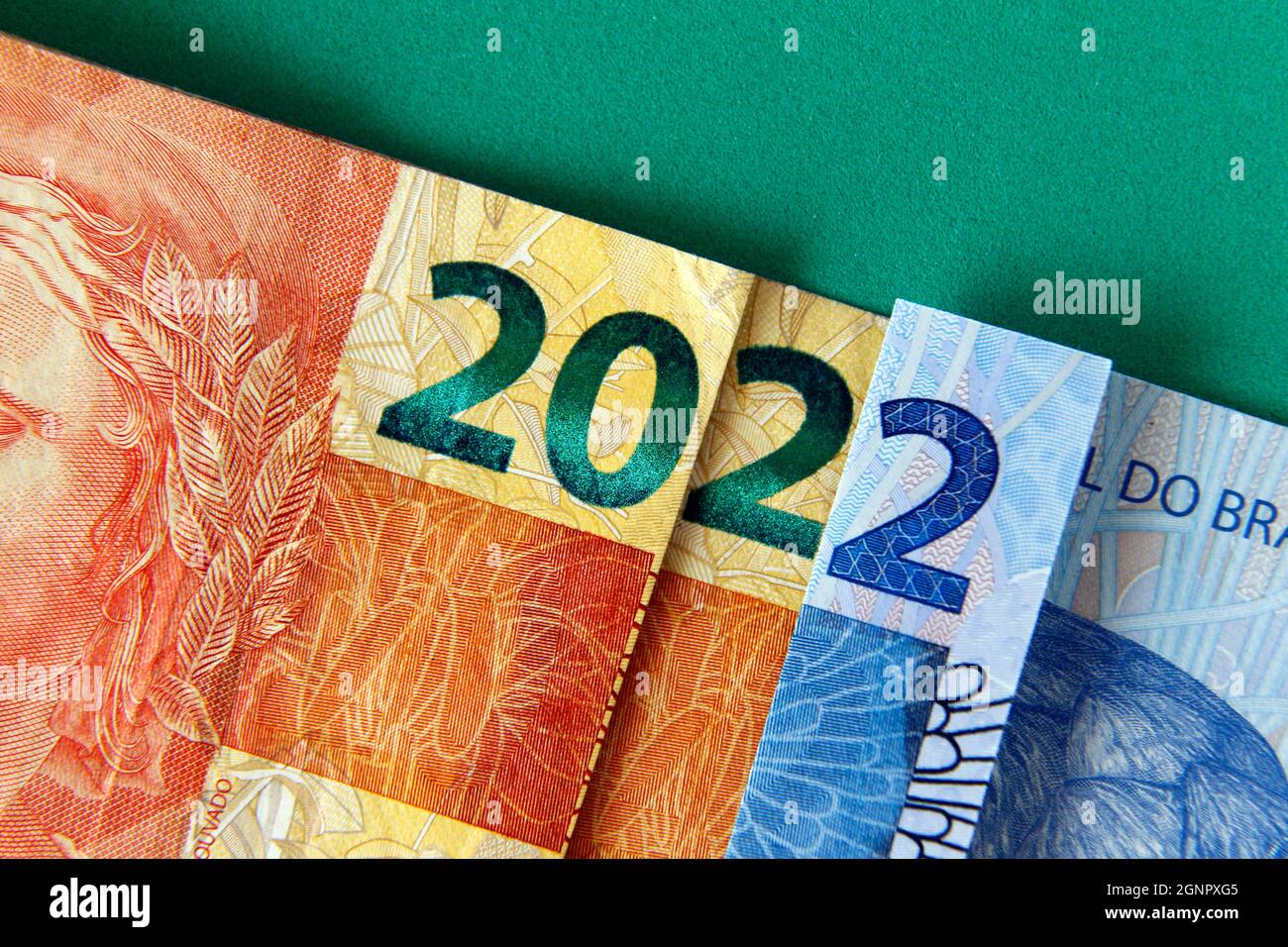 2022 year - money bills with new year numbers - income and novelty concept Stock Photo