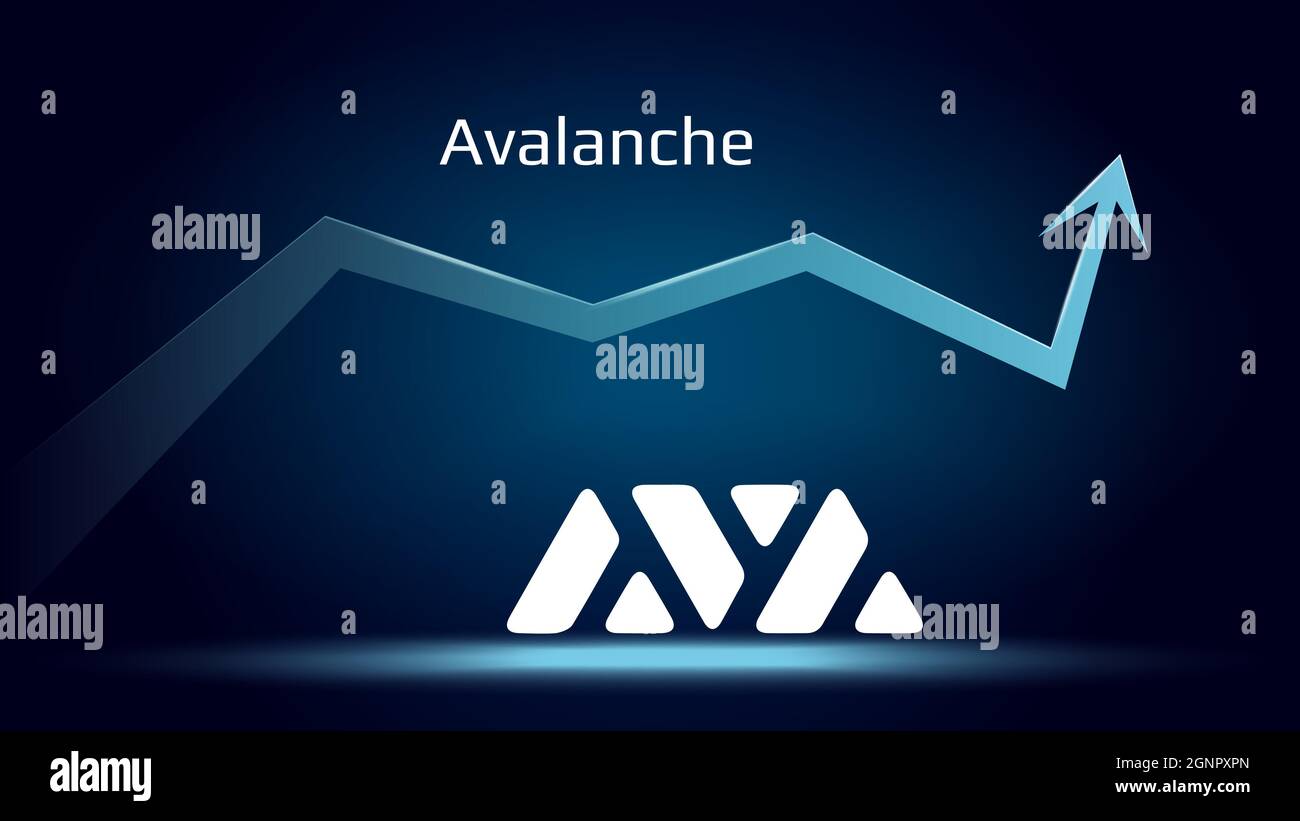 Avalanche AVAX in uptrend and price is rising. Cryptocurrency coin symbol  and up arrow. Uniswap flies to the moon. Vector illustration Stock Vector  Image & Art - Alamy
