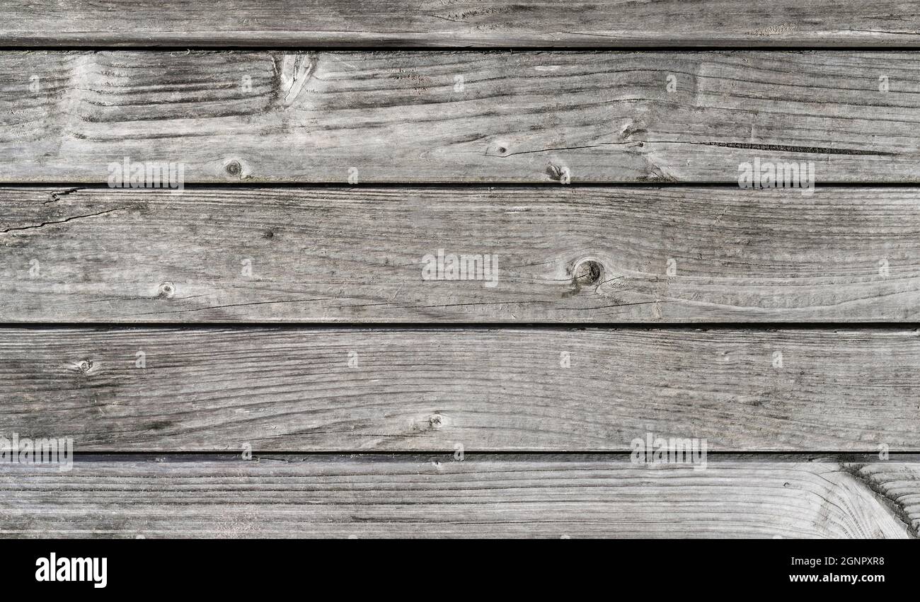 full frame rustic weathered wood planks background Stock Photo