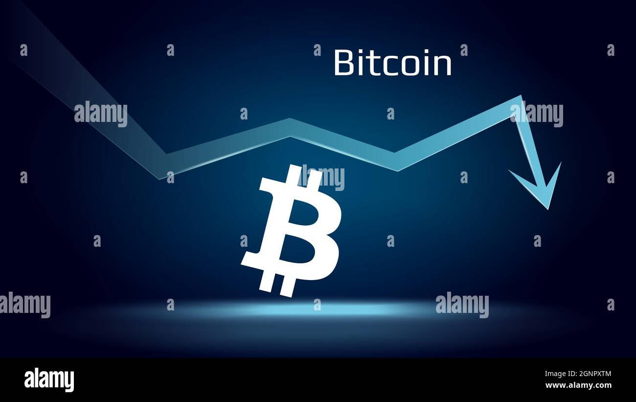 Bitcoin BTC in downtrend and price falls down. Crypto coin symbol and red  down arrow. Uniswap crushed and fell down. Cryptocurrency trading crisis  and Stock Vector Image & Art - Alamy