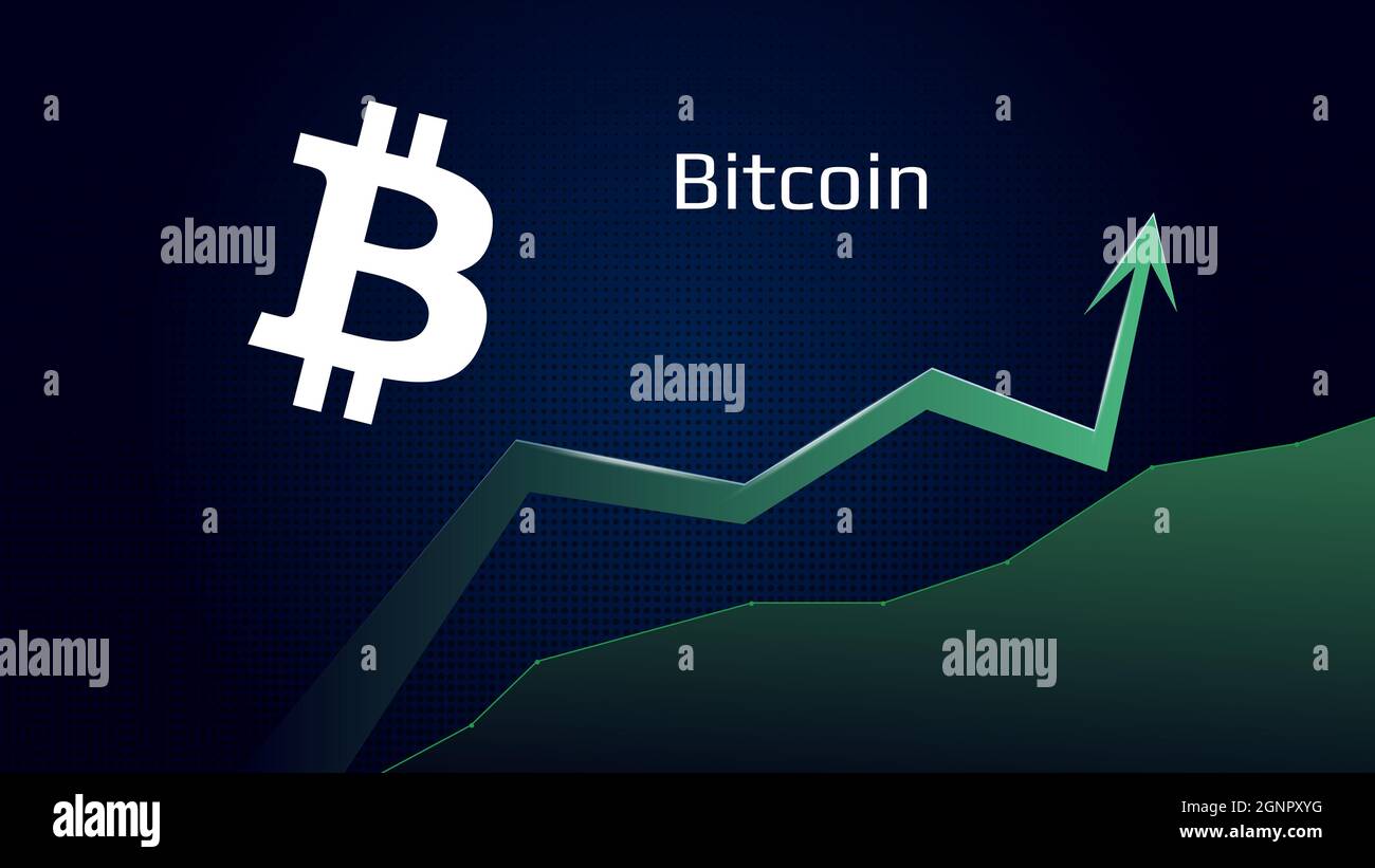 Bitcoin BTC in uptrend and price is rising. Crypto coin symbol and green up  arrow. Uniswap flies to the moon. Vector illustration Stock Vector Image &  Art - Alamy