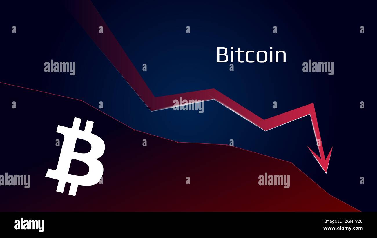 Bitcoin BTC in downtrend and price falls down. Crypto coin symbol and red  down arrow. Uniswap crushed and fell down. Cryptocurrency trading crisis  and Stock Vector Image & Art - Alamy