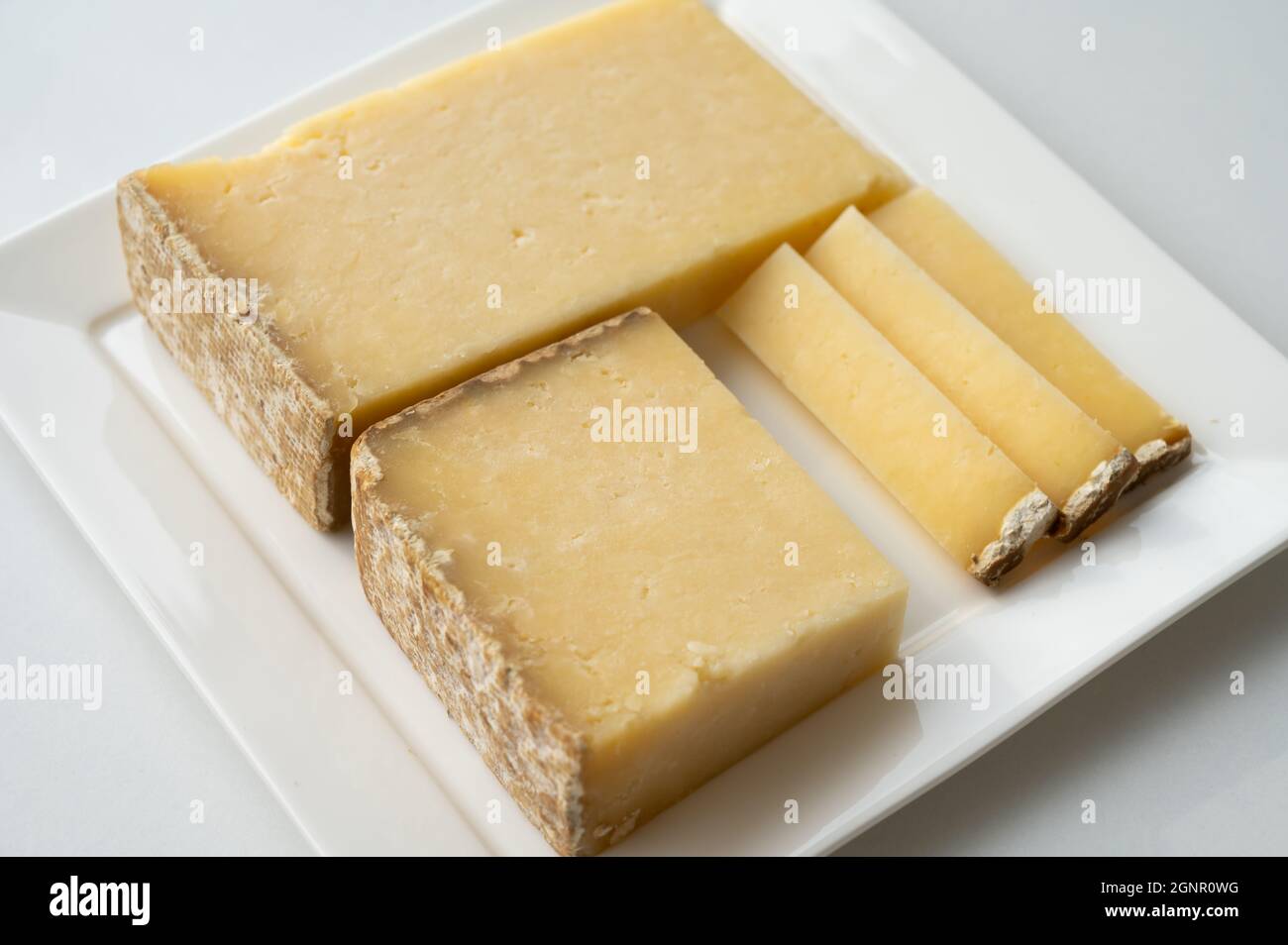 Cheese collection, hard French cheese old cantal fermier made from raw ...