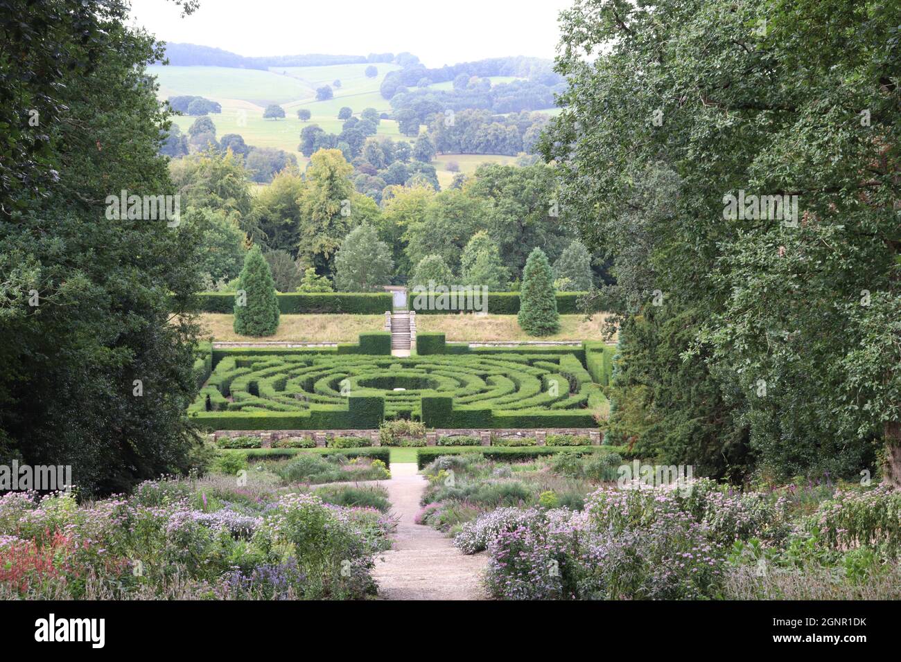 Chatsworth House grounds Stock Photo