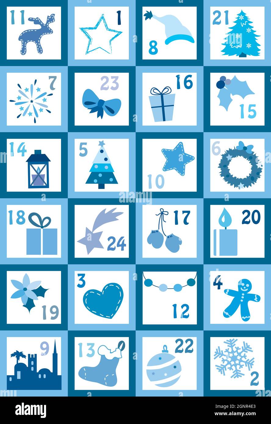 illustration of advent calendar for christmas Stock Photo - Alamy