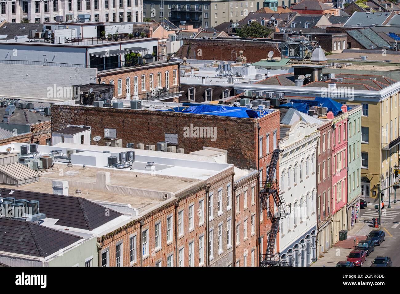 NEW ORLEANS, LA, USA September 26, 2021 Aerial view of rooftops in