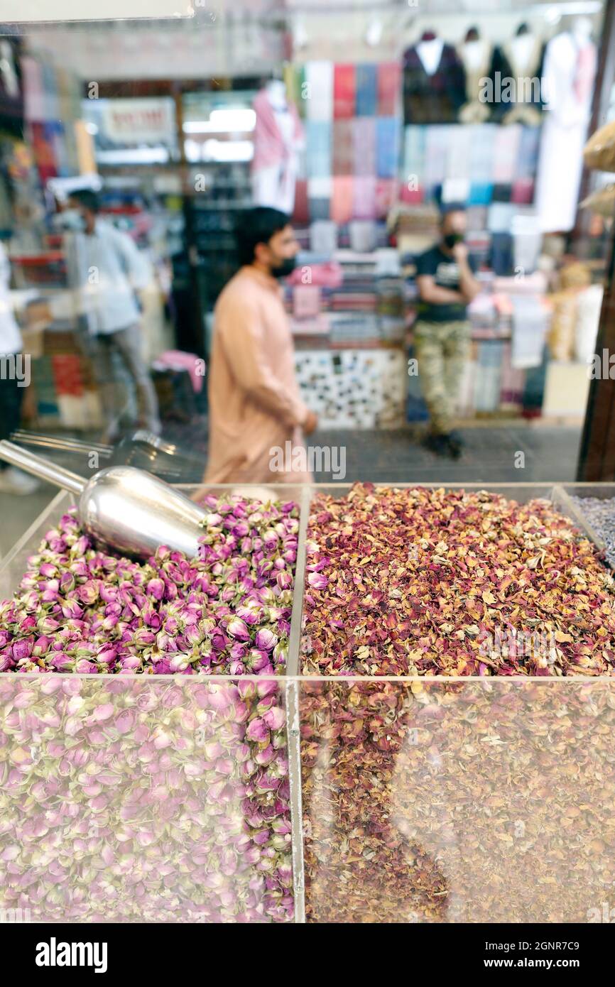 Arabian nuts,seeds and dried fruit on display in a shop in the spice