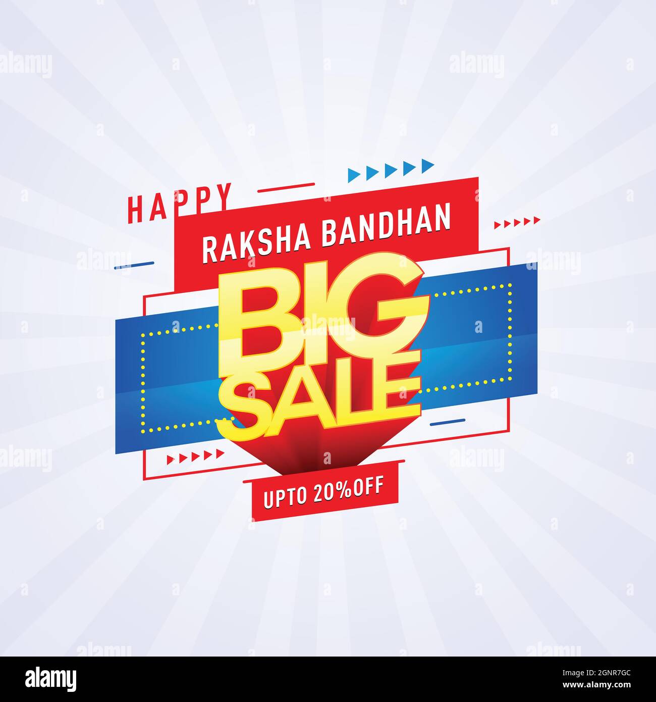 Happy Raksha Bandhan Sale Creative Illustration, Sale Banner, Poster, Offer Tag, Sticker, Logo Design, Rakhi, Symbol, Sign, Traditional Unit. Stock Vector
