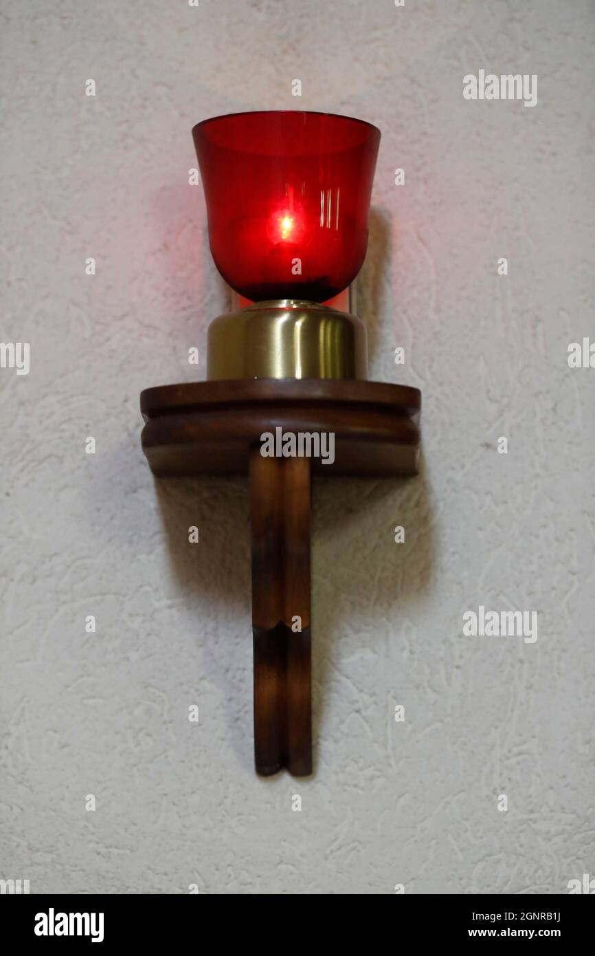 Tabernacle red lamp. France Stock Photo Alamy