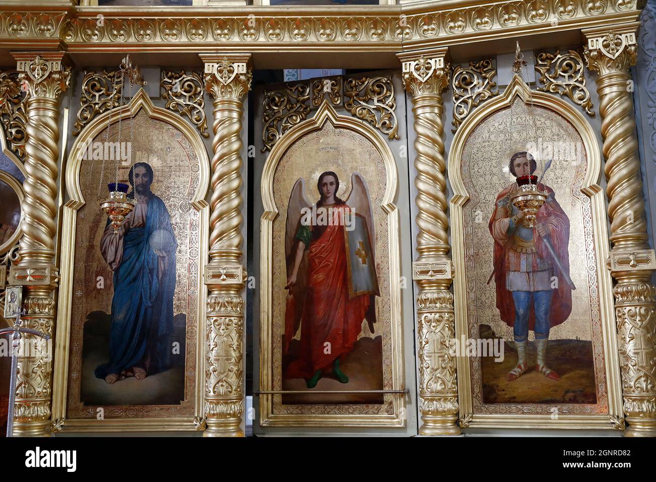 Capriana monastery church, Moldova. Iconostasis detail Stock Photo - Alamy