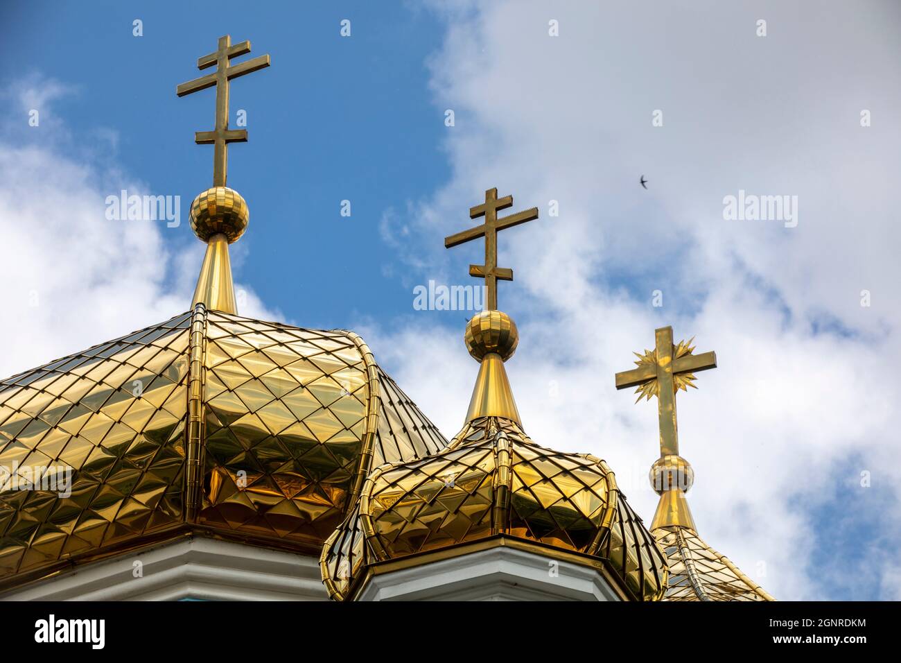 Saint Teaodor Tiron (Ciuflea) cathedral and monastery, Chisinau, Moldova. Spires Stock Photo