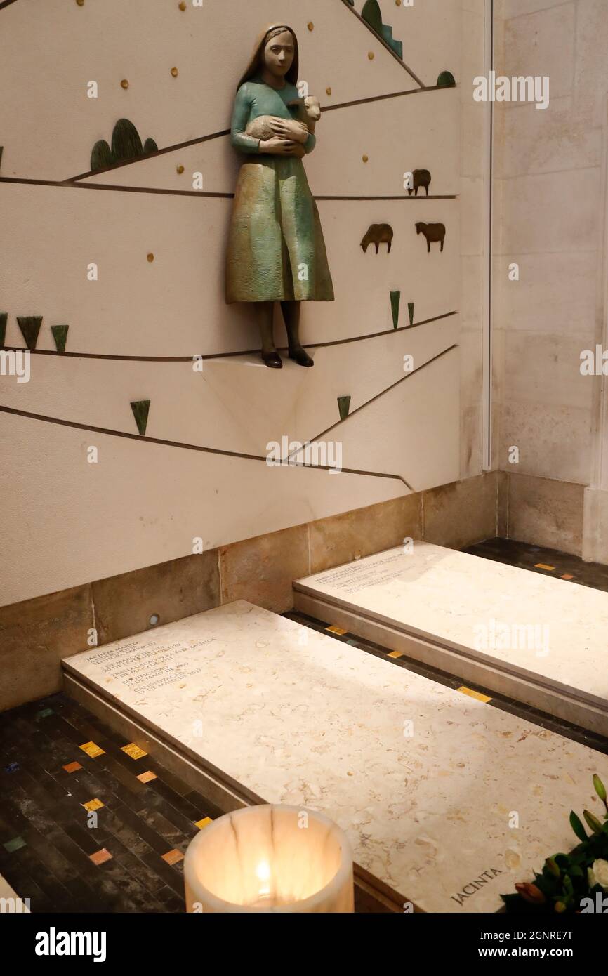 Fatima Sanctuary. Interior the old Basilica of Fatima. Jacinta and