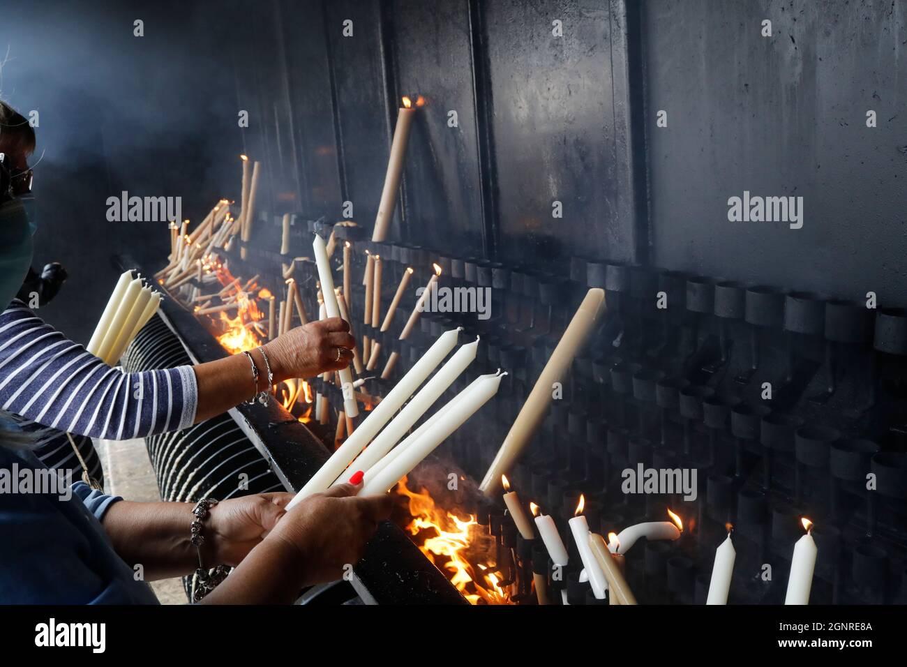 Candle offering at the Sanctuary of Fatima. Portugal Stock Photo Alamy