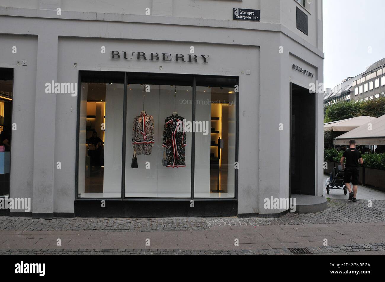 Copenhagen, Denmark.,27 September 2021, /Burberry store on stroeget on of danish capital. (Photo..Francis Joseph Dean/Dean Pictur Stock Photo -