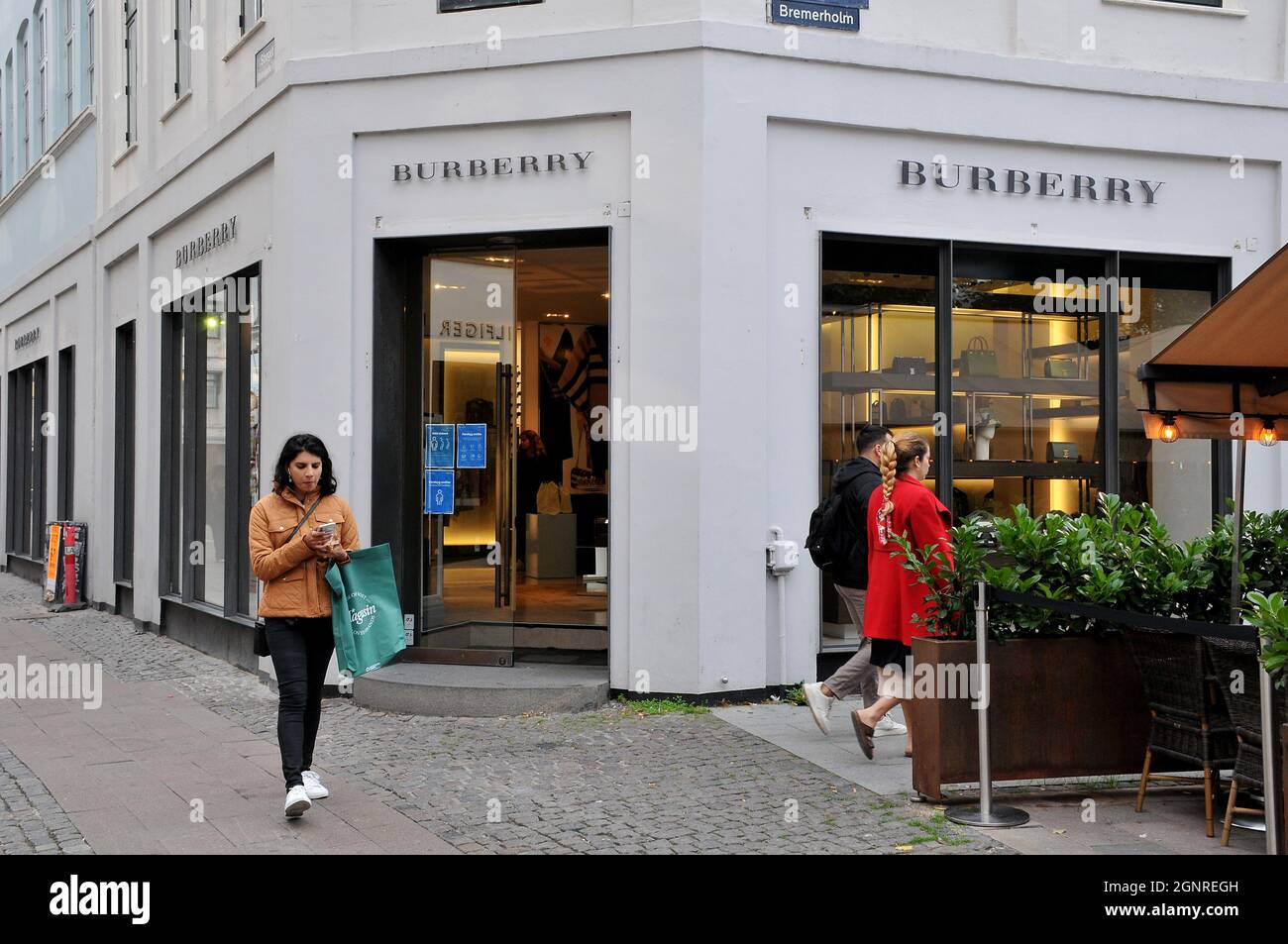Copenhagen, Denmark.,27 September 2021, /Burberry store on stroeget on financial street of danish capital. (Photo..Francis Dean/Dean Pictur Stock Photo - Alamy