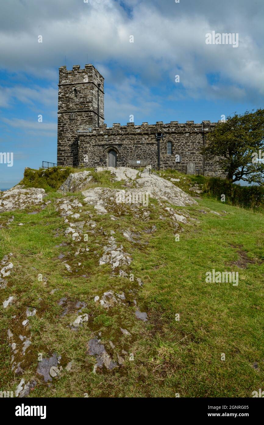 The parish church of St Michael de Rupe at Brent Tor on the western ...