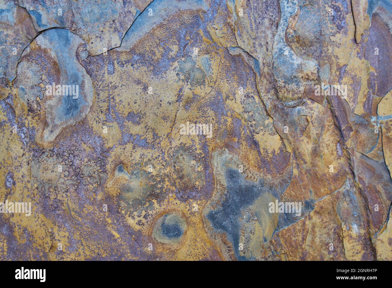Bluestone Rust Color Rough stone texture with rust in blue and yellow colors with orang ...