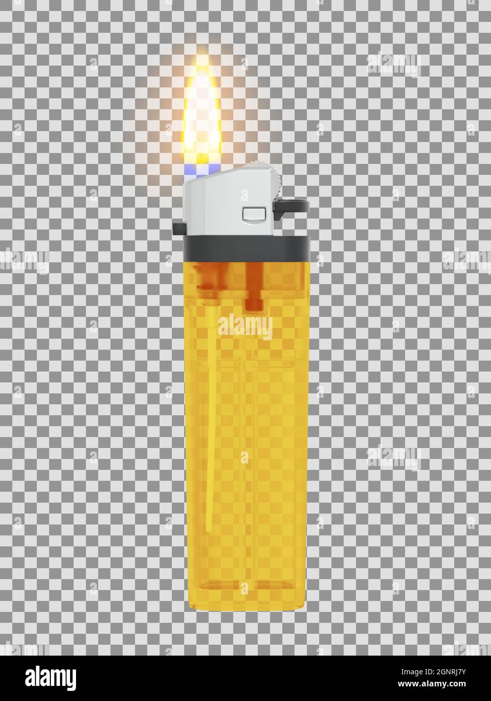 Plastic transparent lighter with lit flame Stock Vector Image & Art - Alamy