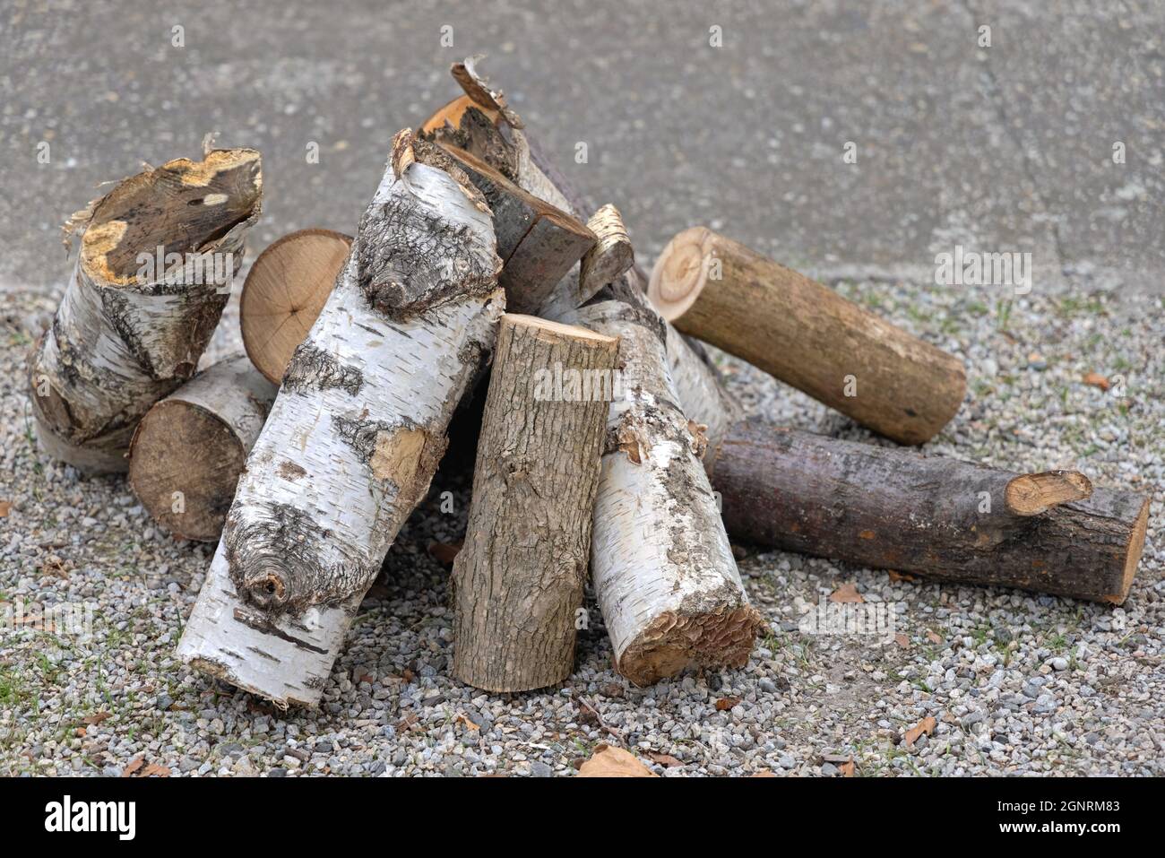 Pile of Birch Softwood Firewood Logs for Fire Stock Photo Alamy