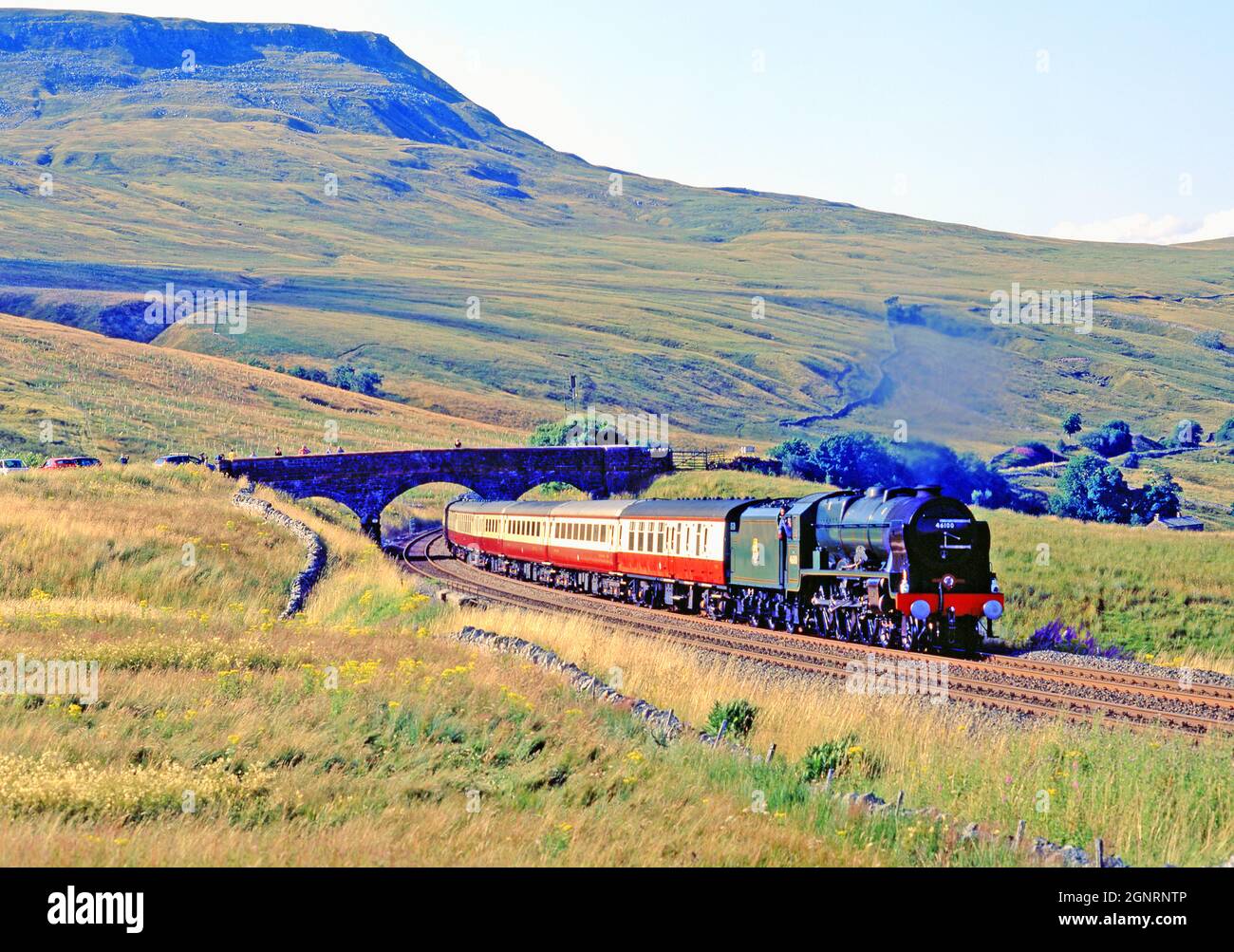Royal Scot Class no 46100 Royal Scot at Ais Gill, Settle to Carlisle railway, Cumbria, England Stock Photo