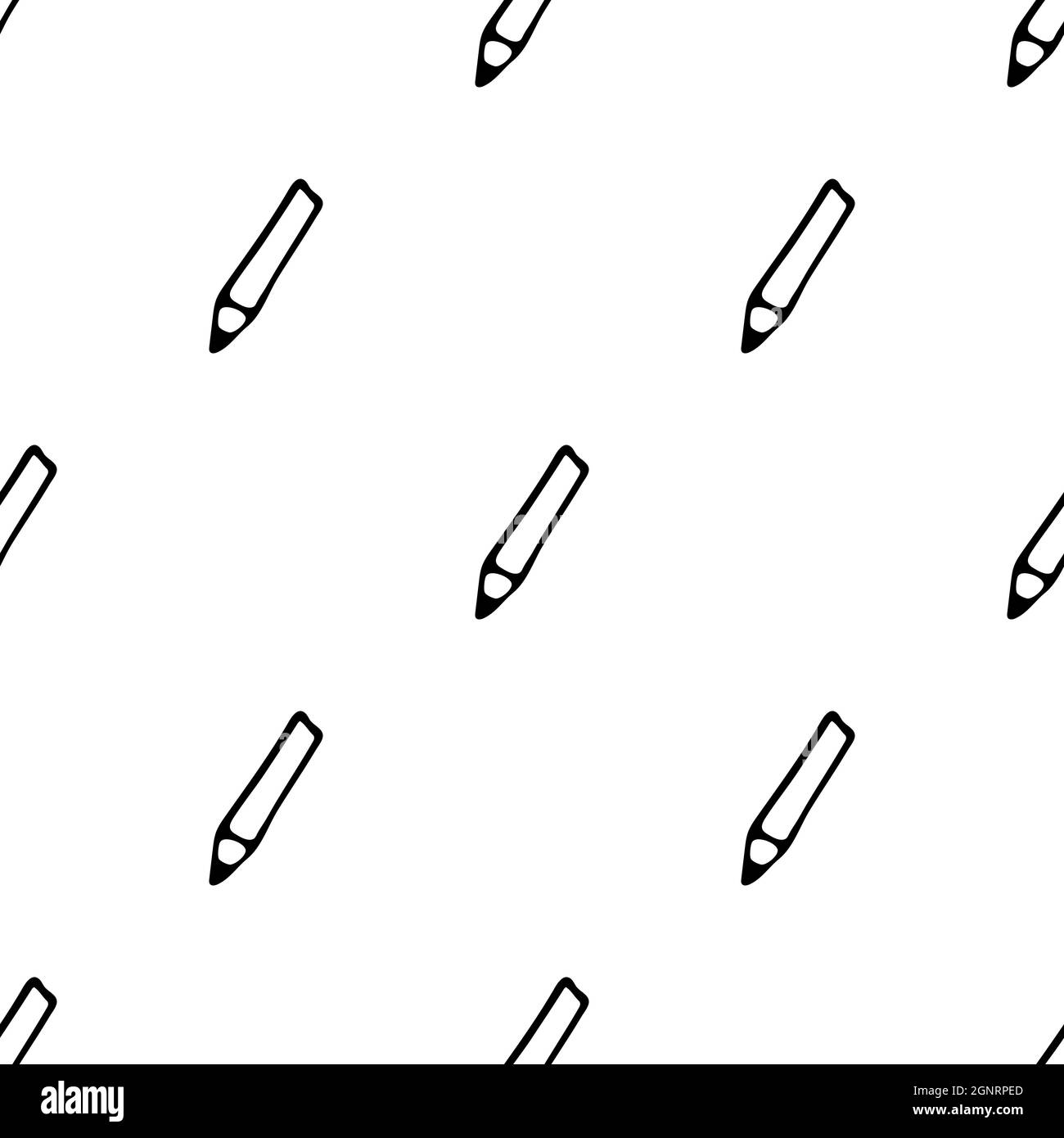 Seamless pattern with hand drawn pencil. Doodle style vector ...